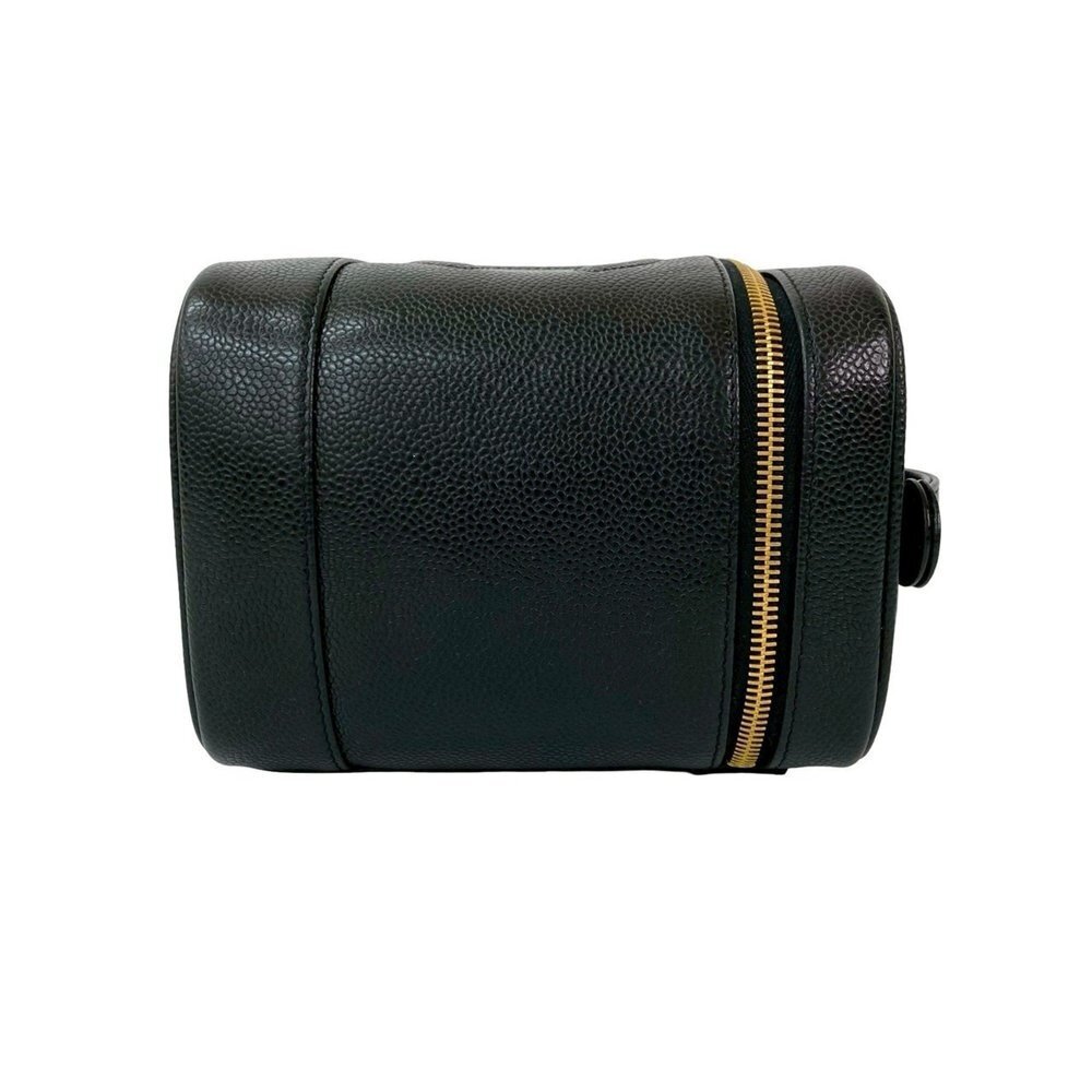 CHANEL Black Caviar Leather Logo Vanity Bag - Picture 6 of 9